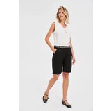 Marisse Cotton Shorts With A Belt, Black | Shoptok.si