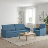  Set sofe 2 pcs Plava Kordura tekstil - Plava 1-Sjedalo + 3-Sjedalo (210 cm) | shoptok.hr