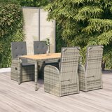  5-dijelni vrtni blagovaonski set sivi od poliratana | shoptok.hr