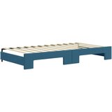  Dnevni krevet na razvlačenje i madraci plavi 100x200 cm baršun | shoptok.hr