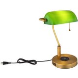 Globo Stolna svjetiljka Antique s integriranim punjačem za mobitel (40 W, D x Š x V: 26,5 x 18 x 36 cm, Zlatna, Zelena) | shoptok.hr
