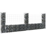  Gabionska košara U-oblika s 3 stupa 260 x 20 x 100 cm željezna | Eponuda.com