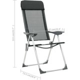  Zložljivi stoli za kampiranje 4 kosi črne barve aluminij | Shoptok.si