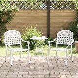 vidaXL Zunanje stole 2 kosa Bela lite aluminij, (22015317) | Shoptok.si