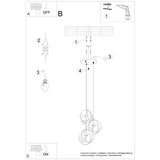  Obesna svetilka TULOS 3P črna, (21347840) | Shoptok.si