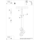  Sollux SL.1088 - Luster na sajli TULOS 3xE27/60W/230V crna | Eponuda.com