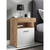 MID.YOU nočna Omarica Slepal M, Barva Hrasta, Bela | Shoptok.si