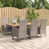 vidaXL 7-dijelni vrtni blagovaonski set sivi od poliratana | shoptok.hr