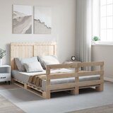 Maison Chic Posteljni okvir - Dvoposteljna postelja - Zakonska postelja z vzglavjem 140x200 cm trdna borovina-J15589, (21761070) | Shoptok.si