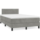  box spring s madracem LED svjetlosivi 120x190 cm tkanina | shoptok.hr