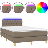 vidaXL Box spring postelja z vzmetnico LED taupe 120x190 cm blago, (21112251) | Shoptok.si