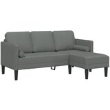 vidaXL L-oblika sofa Tamno siva Masivna bukovina 173 x 131 x 67 cm | shoptok.hr
