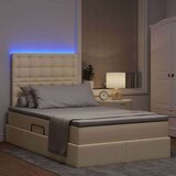  Krevet S LED lampica s uzglavljem Krema 120 x 200 cm tkanina | shoptok.hr
