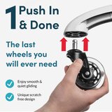 LIFELONG 5x nadomestno kolesce za pisarniški stol 10×22mm | Shoptok.si