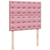 vidaXL Otomanski posteljni okvir z vzmetnicami roza 120x190cm žamet | Shoptok.si