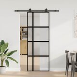  Klizna vrata s priborom 76 x 205 cm kaljeno staklo i aluminij | shoptok.hr