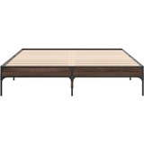  Okvir kreveta smeđi hrast 140x200cm konstruirano drvo i metal | shoptok.hr