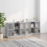 vidaXL Regal za knjige s vratima boja betona 204 x 37 x 75 cm drveni | shoptok.hr