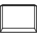 Maison Chic konzolna miza - miza ob steni črna 100x35x75 cm kaljeno steklo, (21786403) Cene