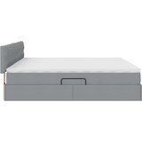  Krevet S LED lampica Svijetlo siva 200 x 200 cm tkanina | shoptok.hr