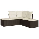  5-dijelni set vrtnih sofa s jastucima poliratan smeđi | shoptok.hr