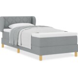 Dvostrana Box Spring postelja z vzmetnico svetlo siva 100x200 cm tkanina, (22052362) | Shoptok.si