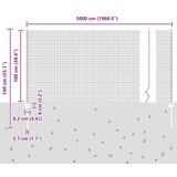 vidaXL varjena žična ograja z 22 U stebrički zelena 1x50 m jeklo | Shoptok.si
