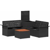  Set sofe 6 pcs 4-Broj sjedala Crna Poli Rattan i čelik | Eponuda.com