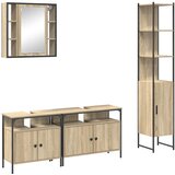  Set namještaja za kupaonicu s policom Zidne 4 pcs Sonoma hrast | shoptok.hr