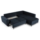 Cosmopolitan Design Tamno plava baršunasti sklopiva/s prostorom za odlaganje kutna garnitura (s desnim kutom/u obliku slova L) Kyoto – | shoptok.hr