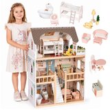 ECO TOYS Drvena kućica za lutke Laura, 3 kata, 5 soba, 15 komada namještaja, Cijene