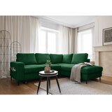 Miuform Tamno zelena sklopiva kutna garnitura od samta (s desnim kutom) Lofty Lilly – | shoptok.hr