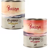 Purizon Organic 6 x 800 g - Mešani paket: 3 x piščanec in gos, 3 x govedina in piščanec