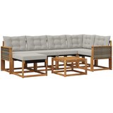 vidaXL Zunanja garnitura za sedenje 7 pcs Naravna in svetlo siva, (5000280434) | Shoptok.si