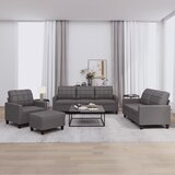 vidaXL 4-dijelni set sofa s jastucima sivi od umjetne kože Cijene