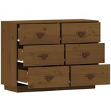  Komoda medeno rjava 100x40x75 cm trdna borovina, (20654754) | Shoptok.si