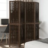 Furnova Paravan 4-delni temno rjav trden les pavlovnije, (21929943) | Shoptok.si