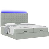 vidaXL Otomanski posteljni okvir z vzmetnicami siv 160x200 cm žamet, (21610405) | Shoptok.si