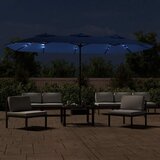  Dvostruki vrtni suncobran s LED svjetlima azurni 449 x 265 cm | Eponuda.ba