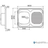  Sudoper jednodjelni desni Standard Metalac | Eponuda.ba