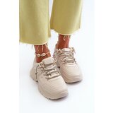 Boto Women's sneakers with chunky sole and decorative lacing beige Relissa | shoptok.hr