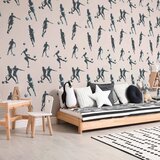  Tapeta - Football Characters - Action and movement in silhouettes on a light background. 50x1000 Vodootporna | shoptok.hr