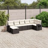  7-dijelni set vrtnih sofa od poliratana s jastucima crni | shoptok.hr