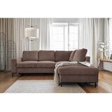 Miuform Smeđa sklopiva kutna garnitura od samta (s desnim kutom) Lofty Lilly – | shoptok.hr