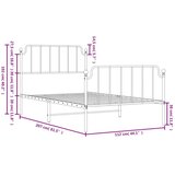 Metalni okvir kreveta s uzglavljem i podnožjem crni 107x203 cm | shoptok.hr