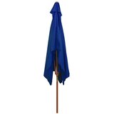  Vrtni suncobran s drvenim stupom 200 x 300 cm plavi | Eponuda.ba