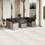 vidaXL 10-dijelni set vrtnih sofa poliratan s jastucima svijetlosivi | shoptok.hr