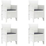  5-dijelni set za vrtno blagovanje s jastučićima bijeli poli ratan | shoptok.hr