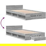 vidaXL Okvir za krevet s ladicom boja hrasta 100x200 cm drveni | shoptok.hr