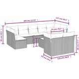  10-dijelni set vrtnih sofa s jastucima bež od poliratana | shoptok.hr